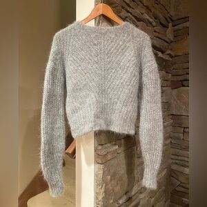 Grey cropped alpaca sweater